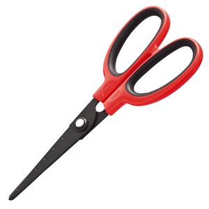 （まとめ） TANOSEE フッ素刃はさみ 刃先先丸 刃渡り65mm レッド 1本 【×15セット】