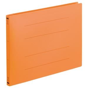 （まとめ） TANOSEE フラットファイル（再生PP） A4ヨコ 150枚収容 背幅18mm オレンジ 1パック（5冊） 【×5セット】