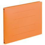 （まとめ） TANOSEE フラットファイル（再生PP） A4ヨコ 150枚収容 背幅18mm オレンジ 1パック（5冊） 【×5セット】