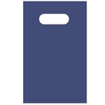（まとめ） TANOSEE ポリエチレン手提げ袋 小判抜き ソフトタイプ SS ヨコ160×タテ250×厚さ0.04mm ネイビー 1パック（50枚） 【×15セット】