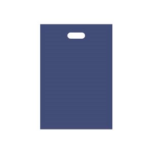 （まとめ） TANOSEE ポリエチレン手提げ袋 小判抜き ハードタイプ L ヨコ300×タテ440×厚さ0.045mm ネイビー 1パック（50枚） 【×10セット】