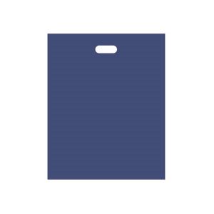 （まとめ） TANOSEE ポリエチレン手提げ袋 小判抜き ハードタイプ LL ヨコ400×タテ500×厚さ0.05mm ネイビー 1パック（50枚） 【×5セット】