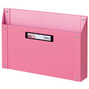 （まとめ） TANOSEE マグネットボックス（貼り表紙） A4サイズ ピンク 1個 【×4セット】