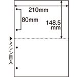 （まとめ） TANOSEE ミシン目入り用紙 （白紙・A4） 2分割・4穴 1冊（100枚） 【×10セット】
