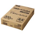 （まとめ） TANOSEE ラミネートフィルム A4 グロスタイプ（つや有り） 100μ 1パック（300枚） 【×2セット】