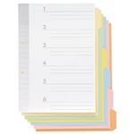 （まとめ） TANOSEE 見出しカード A4タテ 2穴 6色6山+扉紙 1パック（10組） 【×10セット】