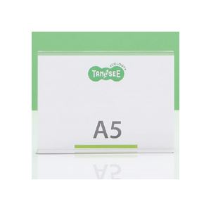 （まとめ） TANOSEE 再生PETサインスタンド 両面用 A5ヨコ 1個 【×10セット】