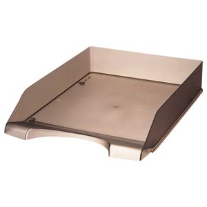 （まとめ） TANOSEE 再生レタートレー A4タテ クリアグレー 1個 【×20セット】