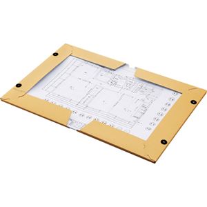 （まとめ） TANOSEE 図面ファイル（クラフトタイプ） A2 2つ折 背幅28mm 1冊 【×5セット】