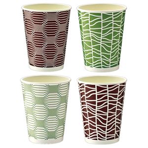 （まとめ） TANOSEE 断熱レリーフカップ 和-Taste 273ml（9オンス） 1パック（50個） 【×5セット】