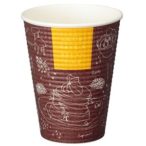 （まとめ） アートナップ エンボスカップ 340ml（11.5オンス） ブレイクタイム 1パック（50個） 【×5セット】