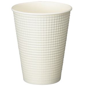 （まとめ） アートナップ エンボスカップ 340ml（11.5オンス） ホワイト 1パック（50個） 【×5セット】