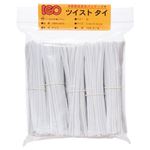 （まとめ） アイジーオー ツイストタイ PVC製 幅4mm×長さ10cm 白 VWH-0410 1パック（1000本） 【×5セット】