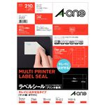 （まとめ） エーワン ラベルシール[プリンター兼用] キレイにはがせるタイプ マット紙・ホワイト A4判 21面 70×42.3mm 31257 1冊（10シート） 【×5セット】