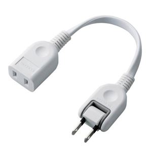 （まとめ） エレコム ACアダプタ用電源延長コード 2Pオス-メス 1個口 ホワイト 0.1m T-ADR1WH 1個 【×10セット】