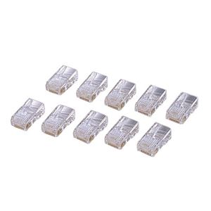 （まとめ） エレコム カテゴリー5E対応 RJ45コネクタ 単線仕様 LD-RJ45T10A 1セット（10個） 【×10セット】