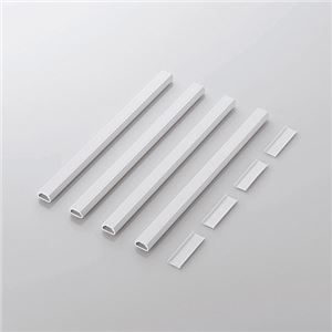 （まとめ） エレコム 分割フラットモール 幅26mm×長さ0.25m ホワイト LD-GAFB3／WH／E 1セット（4本） 【×4セット】