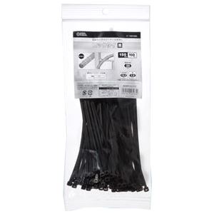 （まとめ） オーム電機 耐候性ロックタイ 150mm 黒 LT-150W100BK 1袋（100本） 【×10セット】