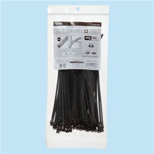 （まとめ） オーム電機 耐候性ロックタイ 200mm 黒 LT-200W100BK 1袋（100本） 【×5セット】
