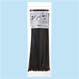 （まとめ） オーム電機 耐候性ロックタイ 300mm 黒 LT-300W100BK 1袋（100本） 【×5セット】