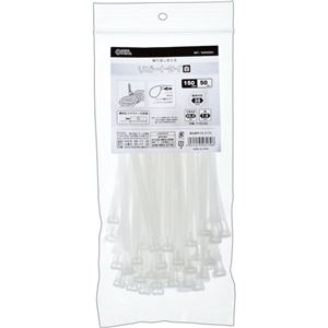 （まとめ） オーム電機 幅広ロックタイ 250mm 白 WLT-250W50WH 1袋（50本） 【×10セット】