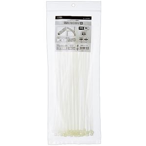 （まとめ） オーム電機 幅広ロックタイ 300mm 白 WLT-300W50WH 1袋（50本） 【×5セット】