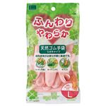 （まとめ） オカモト ふんわりやわらか天然ゴム手袋 L ピンク OK-1L-P 1双 【×50セット】