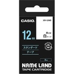 （まとめ） カシオ CASIO ネームランド NAME LAND スタンダードテープ 12mm×8m 白／黒文字 XR-12WE 1個 【×5セット】