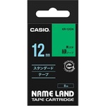（まとめ） カシオ CASIO ネームランド NAME LAND スタンダードテープ 12mm×8m 緑／黒文字 XR-12GN 1個 【×5セット】