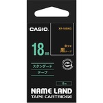 （まとめ） カシオ CASIO ネームランド NAME LAND スタンダードテープ 18mm×8m 黒／金文字 XR-18BKG 1個 【×4セット】