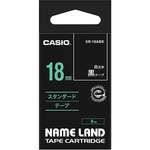 （まとめ） カシオ CASIO ネームランド NAME LAND スタンダードテープ 18mm×8m 黒／白文字 XR-18ABK 1個 【×4セット】