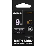 （まとめ） カシオ CASIO ネームランド NAME LAND スタンダードテープ 9mm×8m 黒／金文字 XR-9BKG 1個 【×5セット】