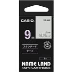 （まとめ） カシオ CASIO ネームランド NAME LAND スタンダードテープ 9mm×8m 透明／白文字 XR-9AX 1個 【×5セット】