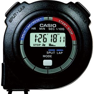 （まとめ） カシオ CASIO ストップウォッチ 1／100秒計測 ブラック HS-3C-8AJH 1個 【×4セット】