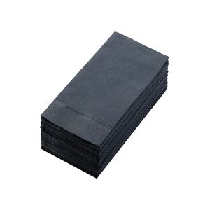 （まとめ） カラーナプキン 2PLY 8つ折 ブラック 2PLU-28-B 1パック（50枚） 【×10セット】
