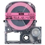 （まとめ） キングジム テプラ PRO テープカートリッジ 12mm 蛍光ピンク／黒文字 SK12P 1個 【×5セット】