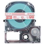 （まとめ） キングジム テプラ PRO テープカートリッジ 12mm 透明／赤文字 ST12R 1個 【×5セット】