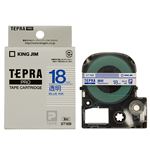 （まとめ） キングジム テプラ PRO テープカートリッジ 18mm 透明／青文字 ST18B 1個 【×4セット】