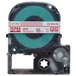 （まとめ） キングジム テプラ PRO テープカートリッジ 18mm 透明／赤文字 ST18R 1個 【×4セット】