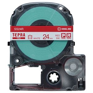 （まとめ） キングジム テプラ PRO テープカートリッジ 24mm 白／赤文字 SS24R 1個 【×4セット】