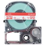 （まとめ） キングジム テプラ PRO テープカートリッジ 6mm 白／赤文字 SS6R 1個 【×5セット】