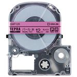 （まとめ） キングジム テプラ PRO テープカートリッジ カラーラベル（パール） 12mm 赤／黒文字 SMP12R 1個 【×5セット】