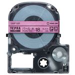 （まとめ） キングジム テプラ PRO テープカートリッジ カラーラベル（パール） 18mm 赤／黒文字 SMP18R 1個 【×4セット】