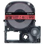 （まとめ） キングジム テプラ PRO テープカートリッジ キレイにはがせるラベル 18mm 赤／黒文字 SC18RE 1個 【×4セット】