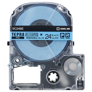 （まとめ） キングジム テプラ PRO テープカートリッジ キレイにはがせるラベル 24mm 青／黒文字 SC24BE 1個 【×4セット】