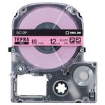 （まとめ） キングジム テプラ PRO テープカートリッジ パステル 12mm ピンク／黒文字 SC12P 1個 【×5セット】