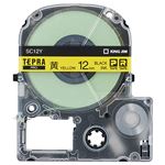 （まとめ） キングジム テプラ PRO テープカートリッジ パステル 12mm 黄／黒文字 SC12Y 1個 【×5セット】
