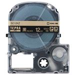 （まとめ） キングジム テプラ PRO テープカートリッジ パステル 12mm 黒／金文字 SC12KZ 1個 【×5セット】