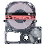 （まとめ） キングジム テプラ PRO テープカートリッジ パステル 12mm 赤／黒文字 SC12R 1個 【×5セット】