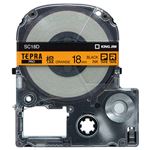 （まとめ） キングジム テプラ PRO テープカートリッジ パステル 18mm オレンジ／黒文字 SC18D 1個 【×4セット】